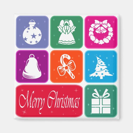 Vrolijk kerstfeest magneet (Voorkant)