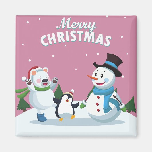 Vrolijk kerstfeest magneet (Voorkant)