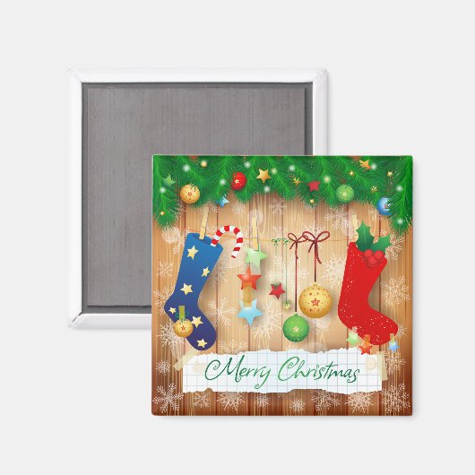 Vrolijk kerstfeest magneet (Voorkant / Achterkant)