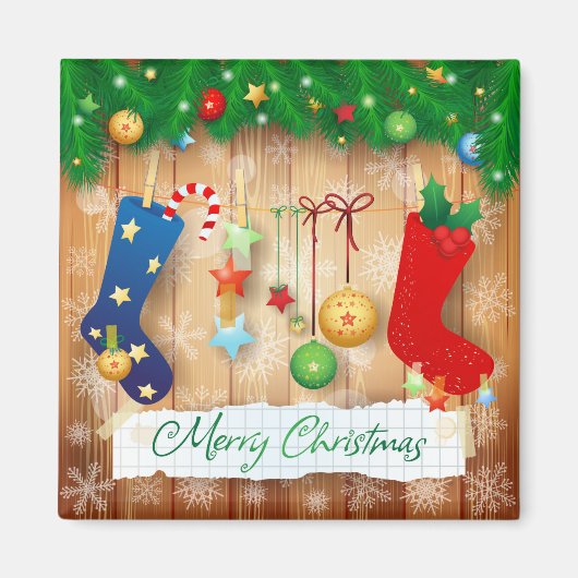 Vrolijk kerstfeest magneet (Voorkant)