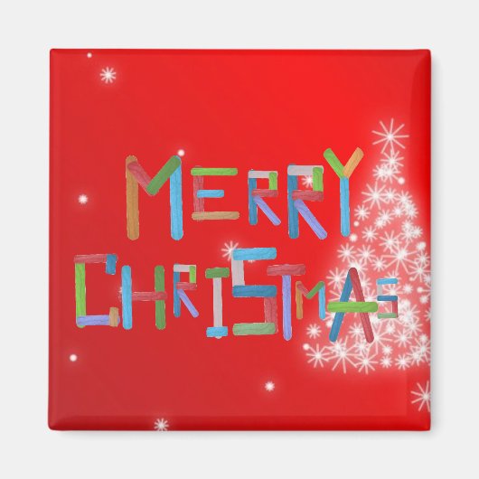 Vrolijk kerstfeest magneet (Voorkant)