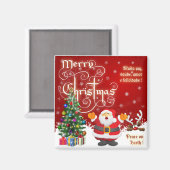 Vrolijk kerstfeest magneet (Voorkant / Achterkant)