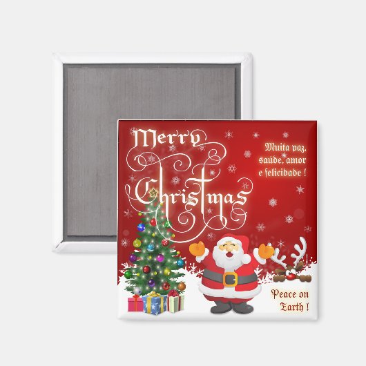 Vrolijk kerstfeest magneet (Voorkant / Achterkant)