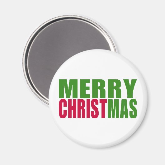 Vrolijk kerstfeest magneet (Voorkant / Achterkant)