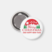 Vrolijk kerstfeest magneet (Voorkant / Achterkant)