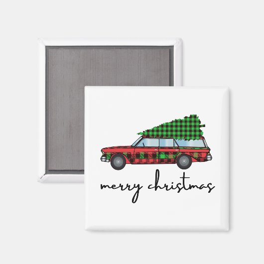 Vrolijk kerstfeest magneet (Voorkant / Achterkant)