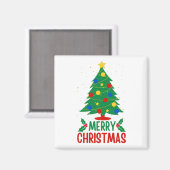 Vrolijk kerstfeest magneet (Voorkant / Achterkant)