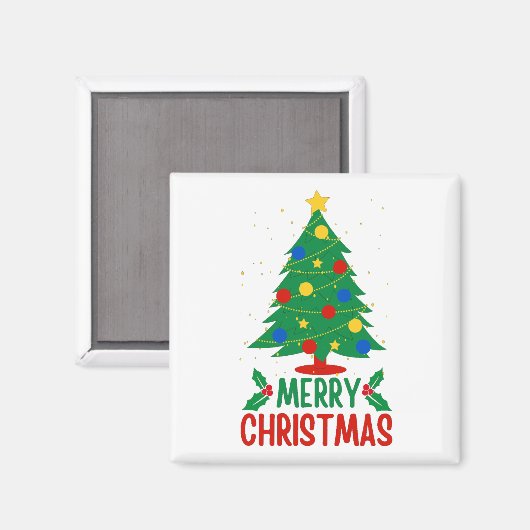 Vrolijk kerstfeest magneet (Voorkant / Achterkant)