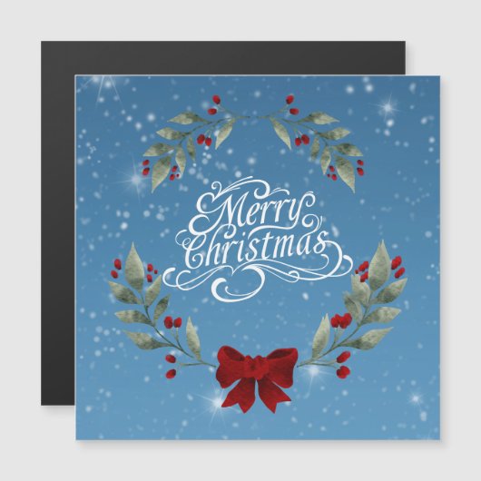 Vrolijk kerstfeest Magnetische Kaart (Voorkant / Achterkant)