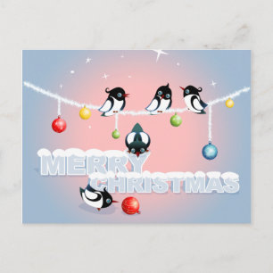 Vrolijk Kerstfeest - Magpies Bubbles Snow Feestdagenkaart