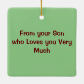 Vrolijk kerstfeest Mam en papa van Zoon Keramisch Ornament (Achterkant)