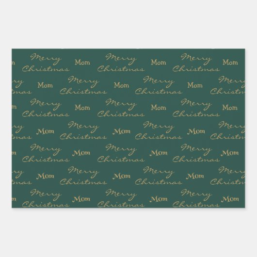 Vrolijk kerstfeest mam prettige feestdagen | groen inpakpapier vel (Voorkant)