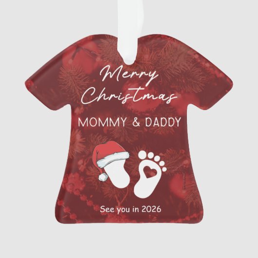 Vrolijk kerstfeest mama en papa ornament (voorkant)