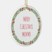 Vrolijk kerstfeest mama liefde Kinder feestelijke  Keramisch Ornament (Rechts)