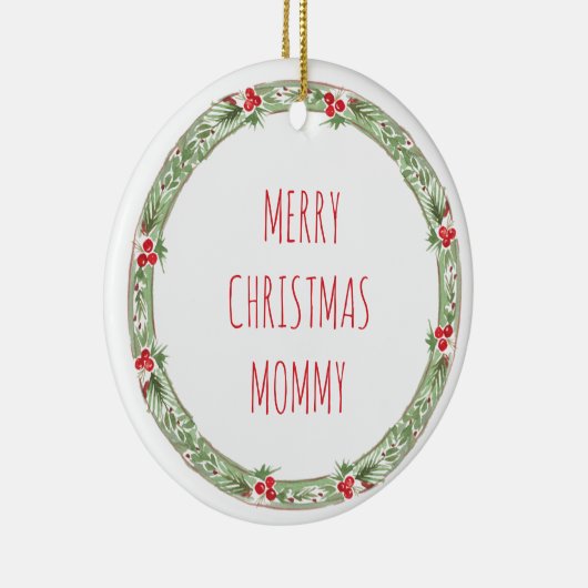 Vrolijk kerstfeest mama liefde Kinder feestelijke  Keramisch Ornament (Rechts)