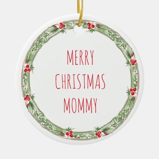 Vrolijk kerstfeest mama liefde Kinder feestelijke  Keramisch Ornament (Voorkant)