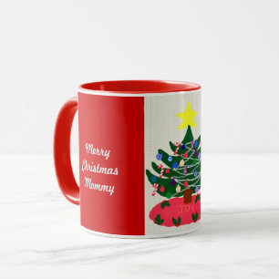 Vrolijk Kerstfeest Mama Versierd Boom Mok