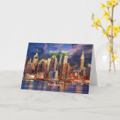Vrolijk kerstfeest, Manhattan, NY Kaart (Gele Bloem)