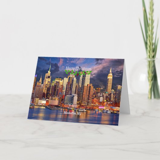 Vrolijk kerstfeest, Manhattan, NY Kaart (Voorkant)