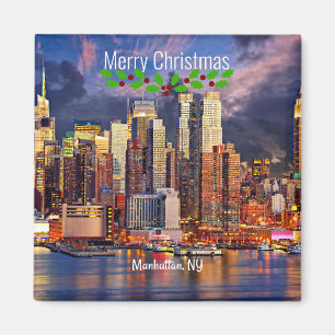 Vrolijk kerstfeest, Manhattan, NY Magneet