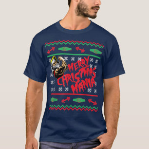 Vrolijk kerstfeest Mania Pro Wrestling Ugly Xmas S T-shirt
