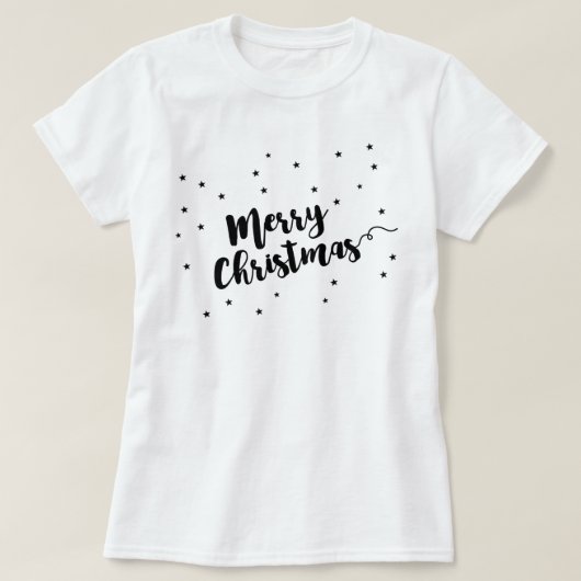 Vrolijk kerstfeest - Manuscript typografie en ster T-shirt (Design voorkant)