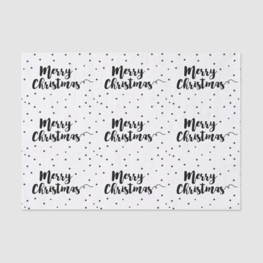 Vrolijk kerstfeest - Manuscript typografie en ster Tissuepapier (Voorkant)