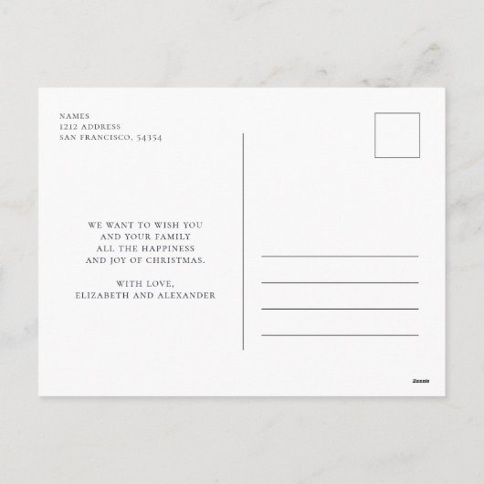 vrolijk kerstfeest. Marine en groen. Goud stijlvol Feestdagenkaart (Achterkant)