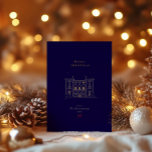 Vrolijk Kerstfeest Marine & Goud Stijlvol Chic Folie Feestdagenkaart<br><div class="desc">Perfect om te delen met vrienden,  familie en collega's,  het elegante ontwerp en het moderne kleurenpalet maken het ideaal voor diegenen die een chique en verfijnde stijl waarderen. Voeg een onvergetelijke,  feestelijke touch toe aan uw seizoenswensen met deze tijdloze vakantiepas!</div>