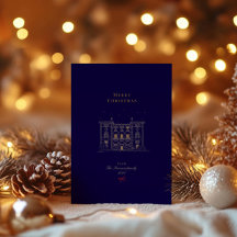 Vrolijk Kerstfeest Marine & Goud Stijlvol Chic