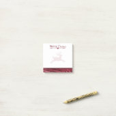 Vrolijk kerstfeest Marsala Rustic Reindeer 3x3 Post-it® Notes (Op bureau)