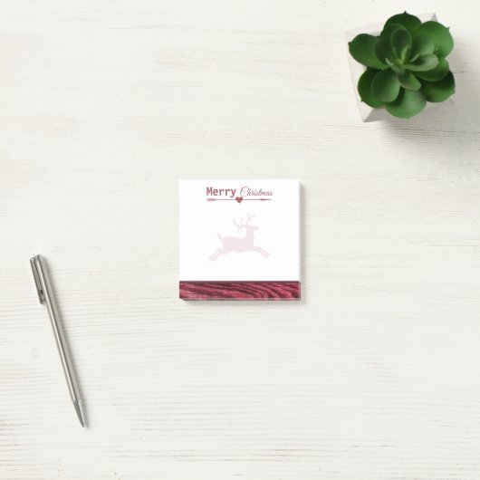Vrolijk kerstfeest Marsala Rustic Reindeer 3x3 Post-it® Notes (Kantoor)
