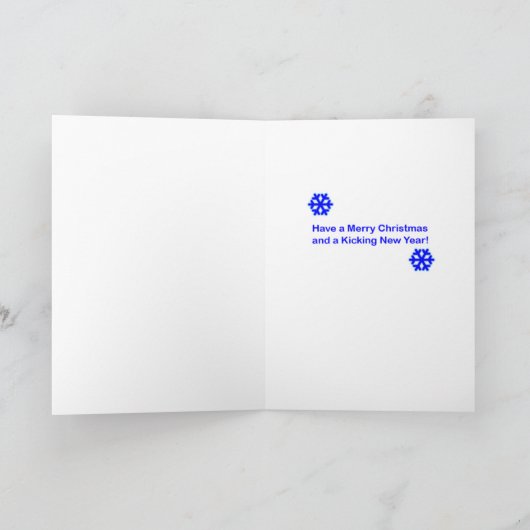 Vrolijk Kerstfeest Martial Arts Santa Wenskaart Feestdagen Kaart (Binnen)