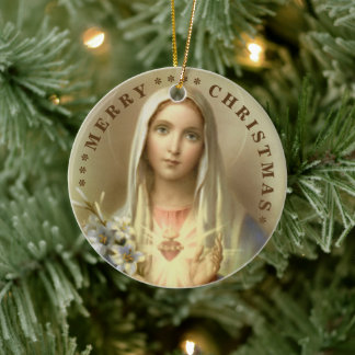 Vrolijk kerstfeest | Mary virgin | Keramisch Ornam Keramisch Ornament