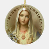 Vrolijk kerstfeest | Mary virgin | Keramisch Ornam Keramisch Ornament (Voorkant)