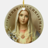 Vrolijk kerstfeest | Mary virgin | Keramisch Ornam Keramisch Ornament (Achterkant)