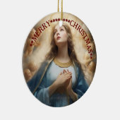 Vrolijk kerstfeest | Mary virgin | Keramisch Ornam Keramisch Ornament (Rechts)