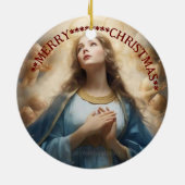 Vrolijk kerstfeest | Mary virgin | Keramisch Ornam Keramisch Ornament (Achterkant)