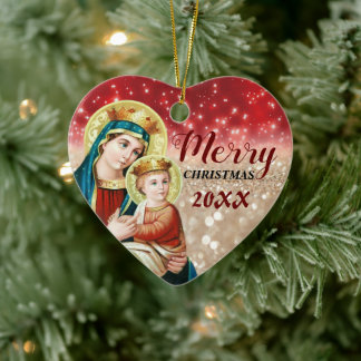 Vrolijk kerstfeest | Mary virgin | Keramisch Ornam Keramisch Ornament