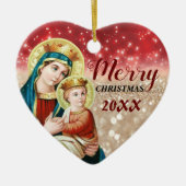 Vrolijk kerstfeest | Mary virgin | Keramisch Ornam Keramisch Ornament (Voorkant)