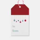 Vrolijk kerstfeest Matin Red Blauwe Reindekerst Cadeaulabel (Achterkant)