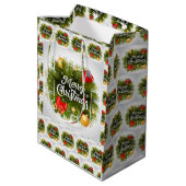 Vrolijk kerstfeest medium cadeauzakje (Achterkant Gekanteld)