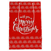 Vrolijk kerstfeest medium cadeauzakje (Achterkant)