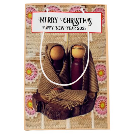 Vrolijk kerstfeest! medium cadeauzakje (Voorkant)