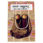 Vrolijk kerstfeest! medium cadeauzakje (Achterkant)