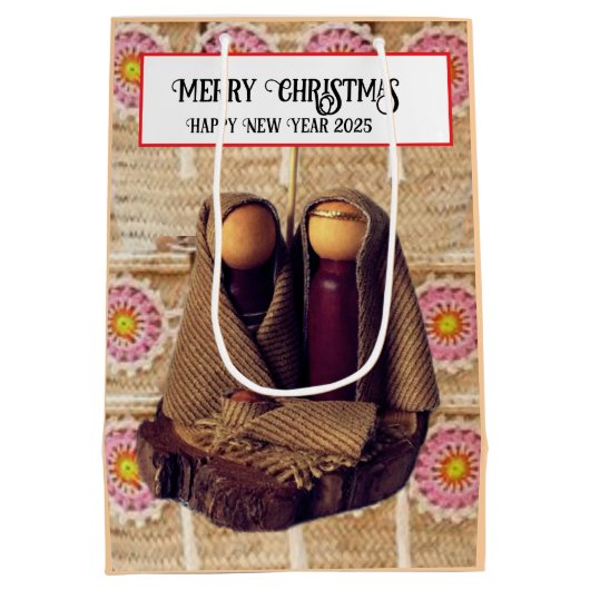 Vrolijk kerstfeest! medium cadeauzakje (Achterkant)