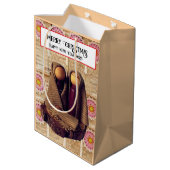 Vrolijk kerstfeest! medium cadeauzakje (Achterkant Gekanteld)