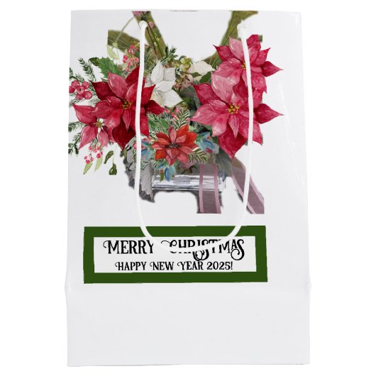 Vrolijk kerstfeest! medium cadeauzakje (Achterkant)