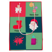 Vrolijk kerstfeest medium cadeauzakje (Achterkant)