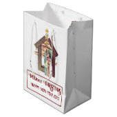 Vrolijk kerstfeest! medium cadeauzakje (Voorkant Gekanteld)